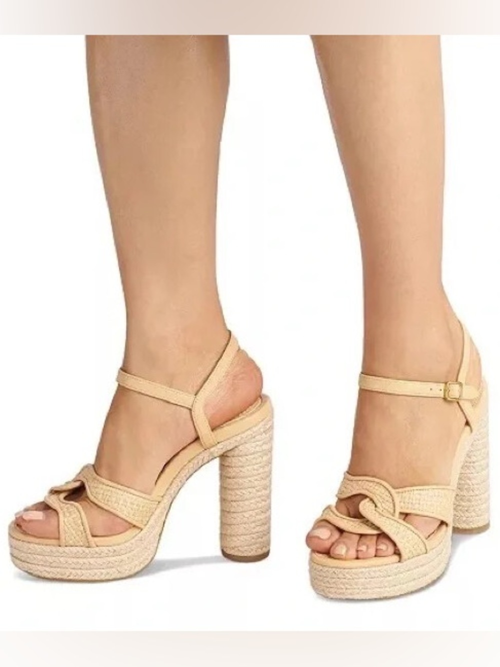 SOLD OUT, NEVER WORN - Coach Talina Raffia Sandal in Natural